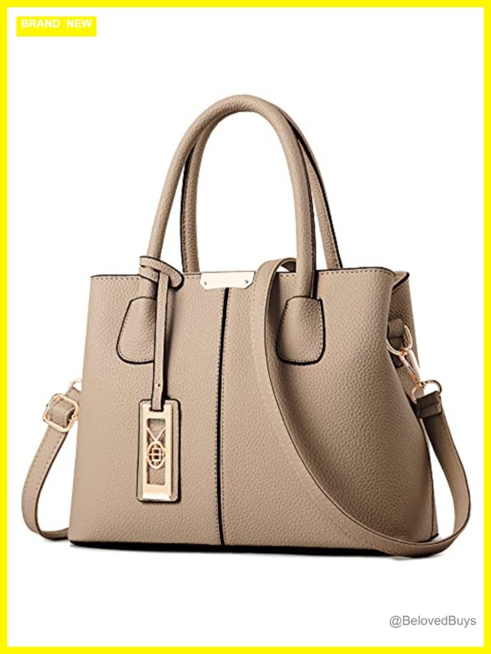 Synthetic Leather Satchel Crossbody Tote Bag with Strap